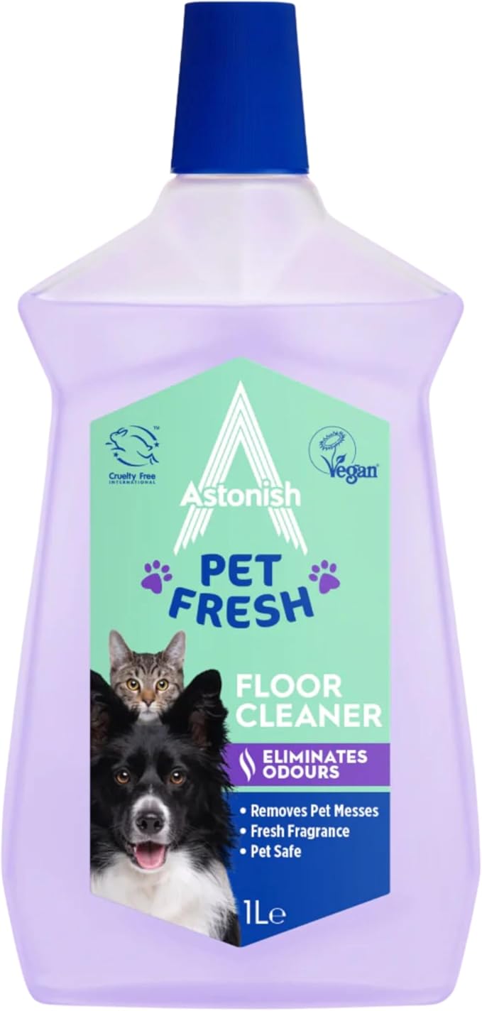 Astonish Pet Fresh Floor Cleaner with Dirt-Repelling Technology, Morning Dew Scent - Protective Shine Coating with Odor Neutralizer, Stain Lifting Formula for Sealed Surfaces
