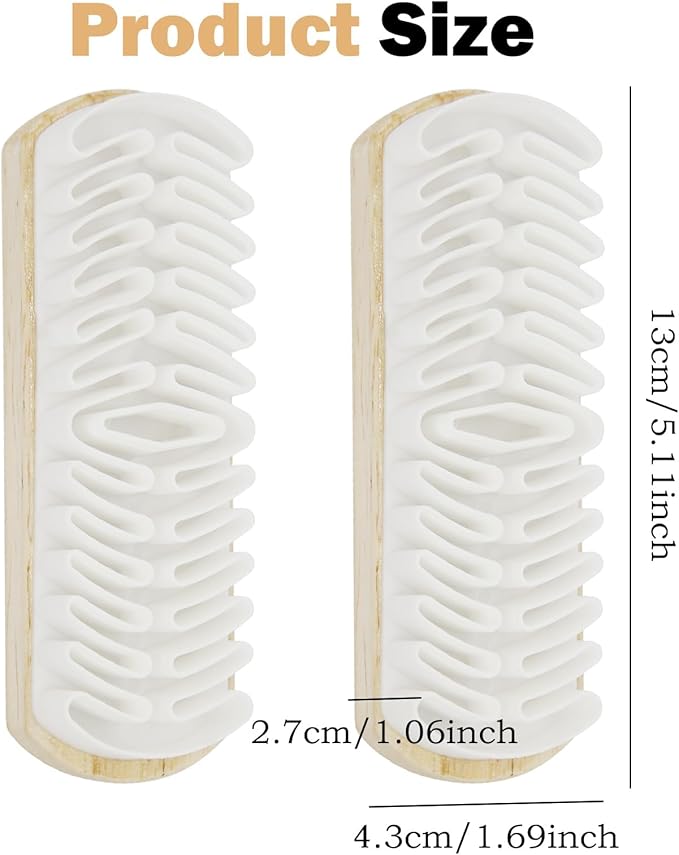 2Pcs Suede Rubber Shoe Brush, Wooden Handle Brush and Suede Eraser for Effective Cleaning of Nubuck, Sofas, Jackets & Shoes, Portable Cleaner Tool for Maintenance