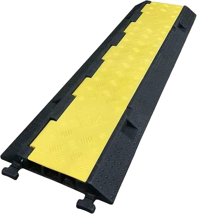 Protective Wire Cord Ramp Driveway Rubber Traffic Speed Bumps Cable Protector,Installation Parts Included(1000x300mm)