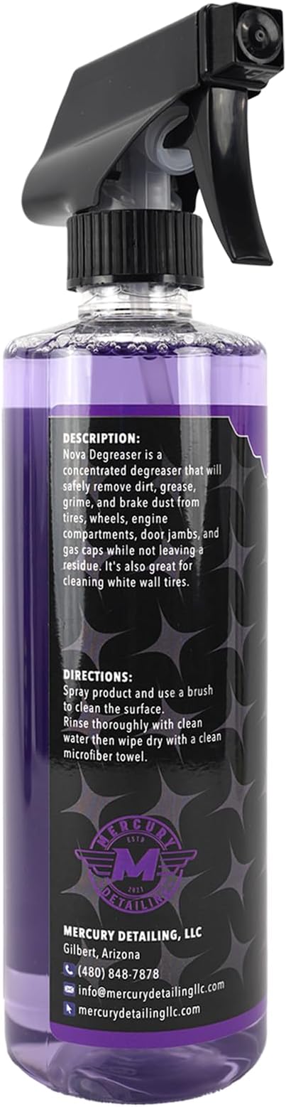 Nova Heavy Duty Automotive Degreaser 16 oz (Pack of 1) | Removes Grease, Brake Dust & Grime | Fast-Acting Cleaner for Engine, Garage, Car Detailing | Industrial Strength Formula