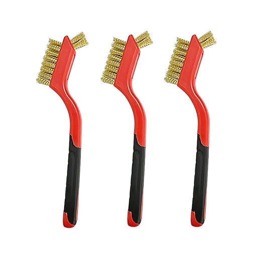 Rust Remover Brass Brush, 3 Pack Small Wire Brass Brushes for Cleaning, Brass-Coated Brush Tool Rust Remover for Metal