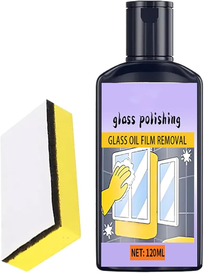 Glass Cleaning Paste – Bathroom Limescale Remover, Oil Film Cleaner, Polishing Paste | Powerful Hard Water Stain Removal, Shower Door, Tile, Mirror, And Stainless Steel Care For Home Cleaning