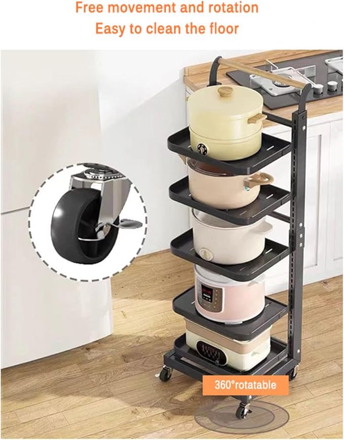 Pot and Pan nizer Rack for Cupboard White Sliding Shelf Unit for Plates and Pots Over Microwave Holder with Black Basket Space Saving Kitchen nizer
