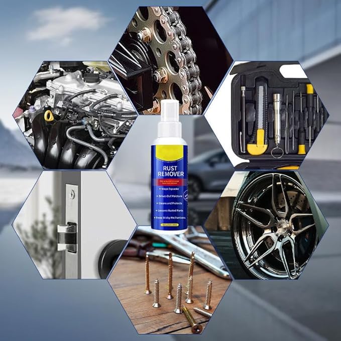 Anti-Rust Lubricant Spray & Rust Remover,Multi-Purpose Lubricant Rust Remover Spray with Protective Coating, Fast-Acting Formula & Easy Application, for Metal, Vehicles, Tools, Chains (3PC)