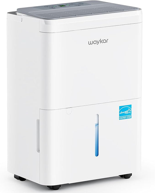 Waykar 2000 Sq. Ft. Energy Star 2025 Dehumidifier for Basement & Home, Adjusts from 15% RH With Drain Hose, Ultra Quiet 35 dB for Bedroom & Bathroom