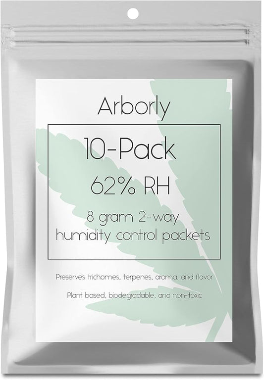 62-Percent Humidity Control Packs - 8 Gram - 20 Pack - All-Natural 2-Way Humidity Control Packets Keep Flower, Herb, Medicine Fresh