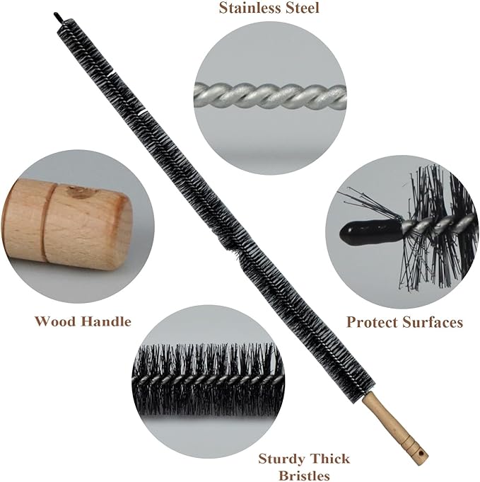 1 Pack Dryer Vent Cleaner Kit - Long Flexible Lint Brush for Dryer Vents, Refrigerator Coils, and Radiators - Household Cleaning Supplies (1, Long Brush)