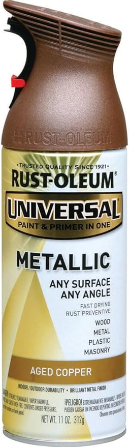 Rust-Oleum 249132 Universal All Surface Metallic Spray Paint, 11 Fl oz, Aged Copper