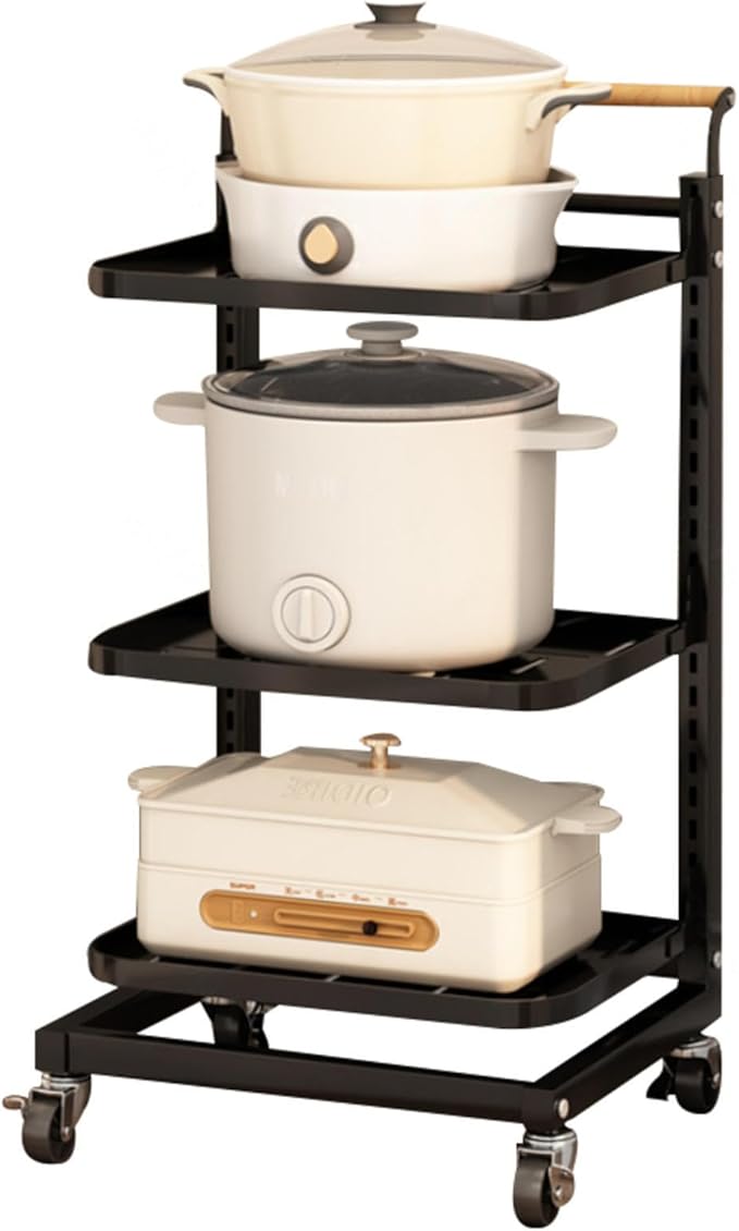 Expandable Kitchen Pan Stand for Cupboard Storage Pot Rack Lid Holders for Pots And Pans Black 3 * 3 Boards