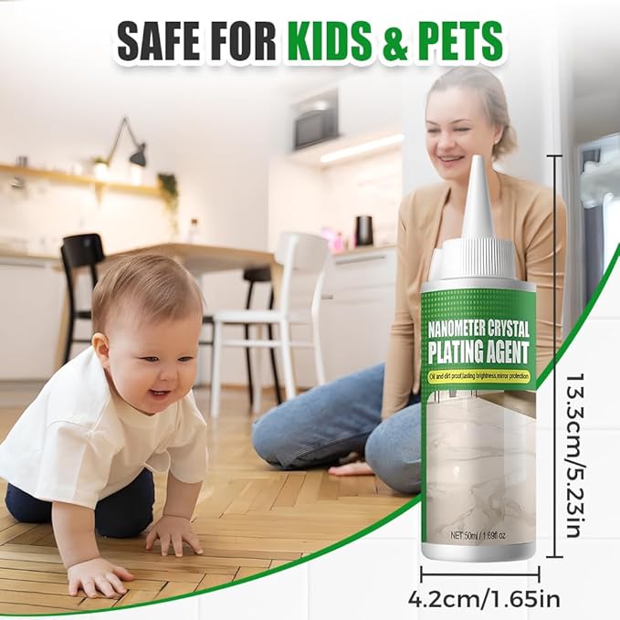 Nano Crystal Coating Agent For Tile & Furniture, 2025 New Granite Countertop Cleaner and Sealer with Protection, Quartz Marble Stone Polish Cleaner for Permanent Hold & Shine Effect Fast Drying (1)