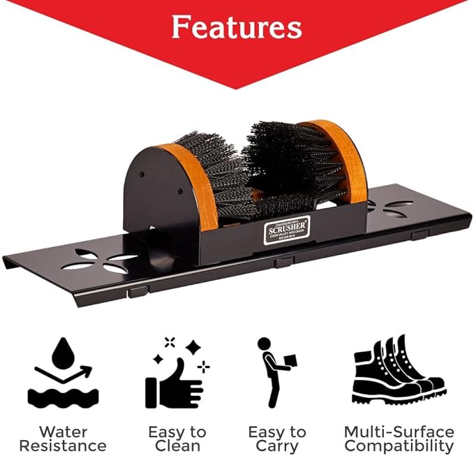 Shoe Scraper with Portable Base - Boot Scrubber with Cleaning Brushes for All Shoe Sizes