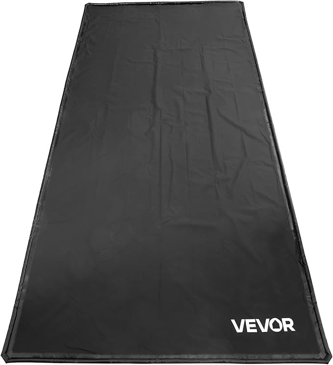 VEVOR Containment Mat, 7 ft 9 in x 16 ft, Non-Slip PVC Garage Floor Mat with a Cleaning Squeegee, Heavy Duty Durable Waterproof Containment Protection from Snow, Rain and Mud for Cars Parking, Black