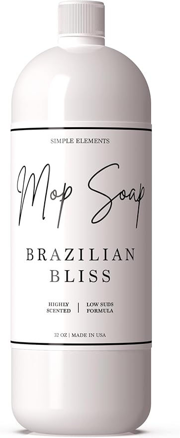 Mop Soap Highly Scented Fragrance, Long Lasting Luxury Floor Cleaner for Hardwood, Tile, Laminate & Stone, Low Suds No Residue Formula, All Mop Types, Made in USA, 32oz Brazilian Bliss Fragrance