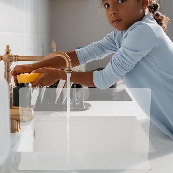 VOSAREA Kitchen Sink Splashing Guard Bathroom Bathtub Board Transparent Water Shield for Spatter Prevention Decor