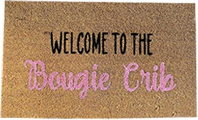 Welcome to The Bougie Crib Funny Doormat, Humorous Welcome Mat, Durable Front Door Rug, Entryway Decor 16X24Inch