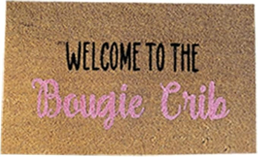 Welcome to The Bougie Crib Funny Doormat, Humorous Welcome Mat, Durable Front Door Rug, Entryway Decor 16X24Inch