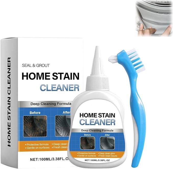 Home Stain Cleaner Gel, Multi-Purpose Household Cleaning Gel for Washing Machine Seals, Refrigerator Strips, Tile Grout, Kitchen Sinks & Bathroom Surfaces, Stain Remover & Deep Cleaning Gel