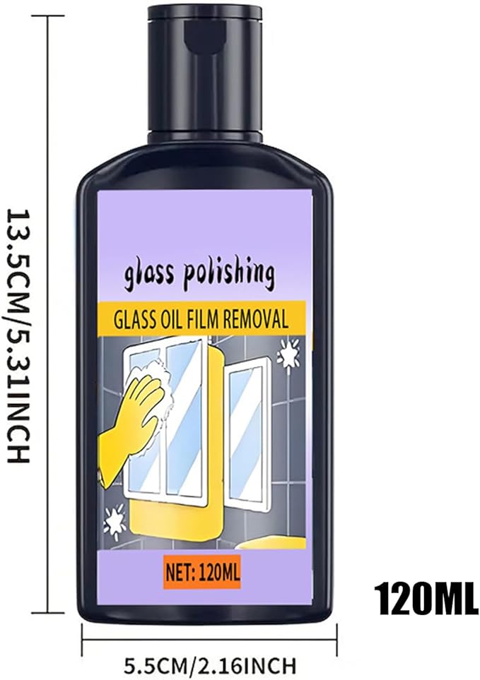 Glass Cleaning Paste – Bathroom Limescale Remover, Oil Film Cleaner, Polishing Paste | Powerful Hard Water Stain Removal, Shower Door, Tile, Mirror, And Stainless Steel Care For Home Cleaning