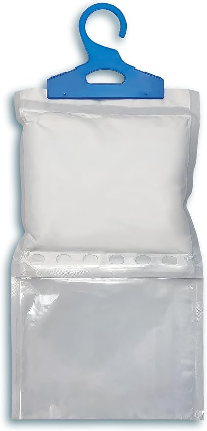 Humidi Free Hanging Dehumidifier Bags-4 Pack, Moisture Absorber for Closet, Bathroom & Basement, Humidity Control Hanging Bags, Fragrance-Free, Space Saving Design