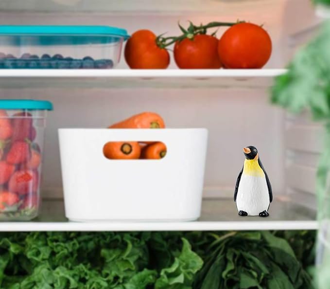 Penguin Baking Soda Holder For Fridge Ceramic Baking Soda Container Cute Bake Soda Holder For Refrigerator Odor Eliminator, Fun Kitchen Gadgets, Baking-Soda Fridge Smell Remover