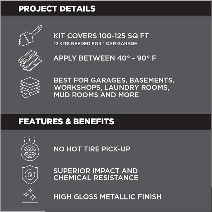 Rust-Oleum 286896 Rocksolid Metallic Garage Floor Coating Kit, Cherry Bomb