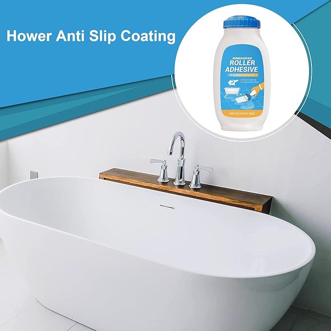 Bathroom Anti Slip Coating – Shower Non Skid Paint, Bathtub Grip Layer | Slip Resistant Clear Protection, Textured Safety Finish Spray, Tile Adhesive with Sealant for Glass, Floors, Wet Areas