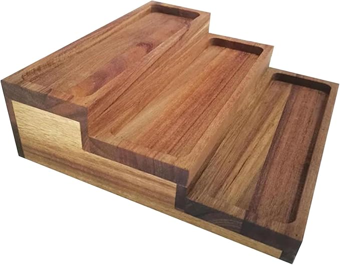 3 Bamboo Tier Spice Rack Seasoning Organizer for Cupboard Supplies