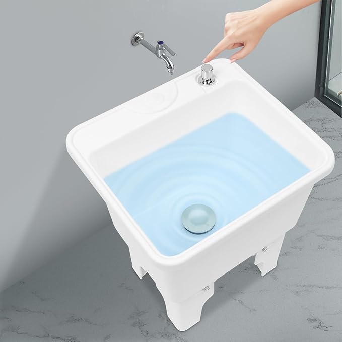 Commercial Floor Mop Sink,Portable Camping Sink,Indoor and Outdoor Utility Sink,Commercial Utility Floor Mount Mop Basin for Restaurant, Garage, Basement