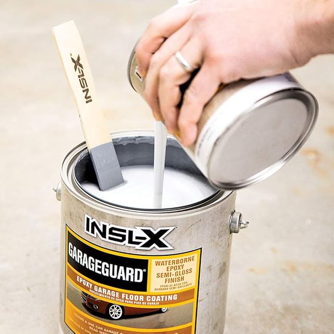 INSL-X Garage Guard Waterbased Epoxy Semi-Gloss Floor Paint, 1 Gallon Kit, Desert Sand