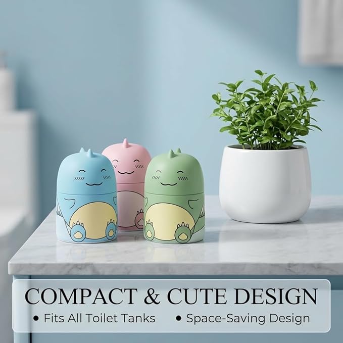 3Pcs Dinosaur Toilet Bowl Cleaner Bottle, Automatic Toilet Tank Cleaner for Long-Lasting Cleaning and Deodorizing, 2026 Upgraded Cute Dinosaur-Shaped Gel Freshness for Bathroom (3*Peach Flavor)