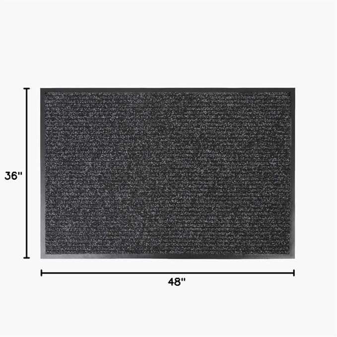 Notrax 109 Brush Step Carpeted Indoor/Outdoor Entrance Mat for Home or Office, 3' X 4', Absorbent Slip Resistant Heavy Duty Entry Mat, Charcoal, 109S0034CH
