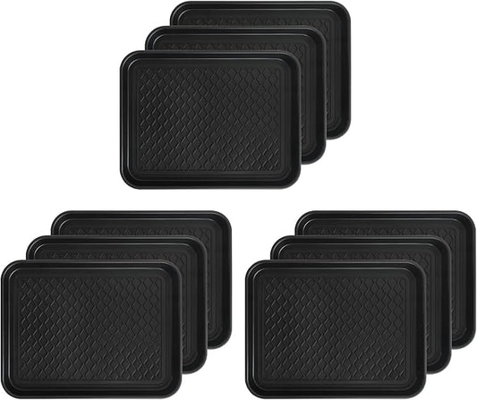 Boot Tray for Entryway, 9 Pack Waterproof Shoe Trays for Indoor Outdoor Use 20"x15" Durable Shoe Mat with Raised Edge, Non-Slip Tray for Boots, Pets, Garden & Muddy Shoes
