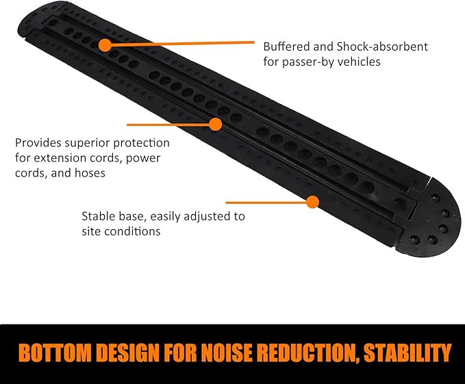 GarveeTech Heavy Duty Speed Bumps for Driveway, 84 in Rubber Speed Bumps, 2 Channel Modular Traffic Speed Bump Hump Cable Protector Ramps for Asphalt Concrete Gravel Driveway Road with 2 End Caps
