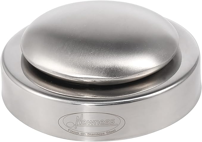Stainless Steel Soap, Newness Stainless Steel Hand Odor Eliminator Remover with Base Tray, Odor Remover Bar for Fish Cleaner Onion Garlic Other Strong Scents from Hands Kitchen Gadgets Eliminating