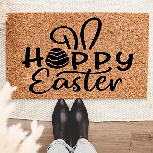 Easter Bunny Floor Mat Welcome Colorful Eggs Doormat Washable Non Slip Summer Doormats for Spring Home Decor Entryway Way for Front Door Indoor Outdoor Rugs 18x30 inch