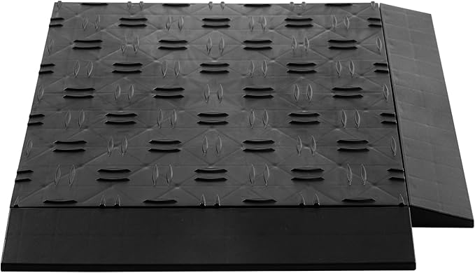 VEVOR Female Garage Floors Transition Edge Kit, 15 PCS Sturdy PP Interlocking Modular Garage Floor Edging Slip-Resistant, Easy Assembly Compatible Only with VEVOR Upgraded 6-Lock Garage Mats, Black