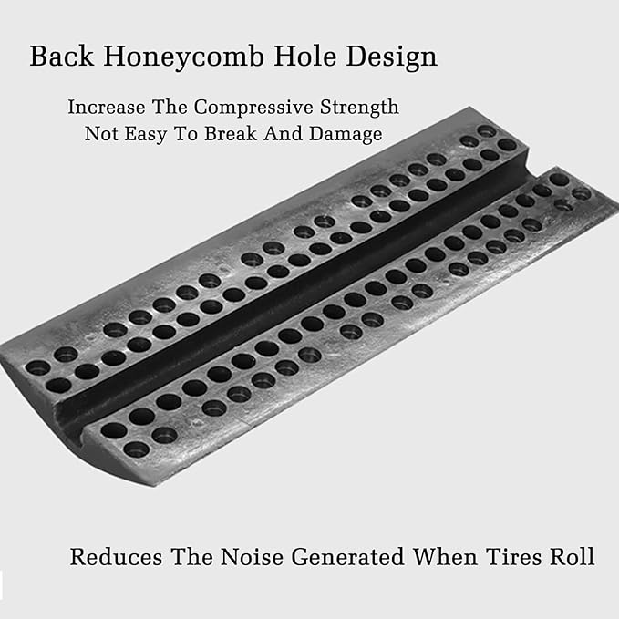 Rubber Speed Bumps with Cable Protectors Heavy Duty Modular Driveway Speed Ramp for Asphalt Concrete Traffic Lanes (100x35x6.5CM)