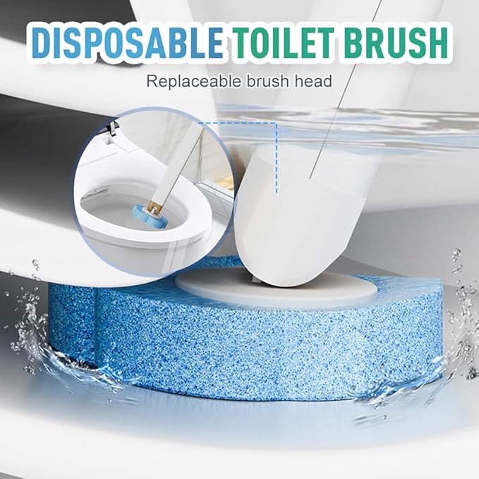 Disposable Toilet Brush, 2026 New Toilet Cleaning Supplies, Wall Mounted Toilet Bowl Cleaner Brush, Toilet Brush Holder, Toilet Bowl Brush and Holder Set (6pcs Lemon Flavor)