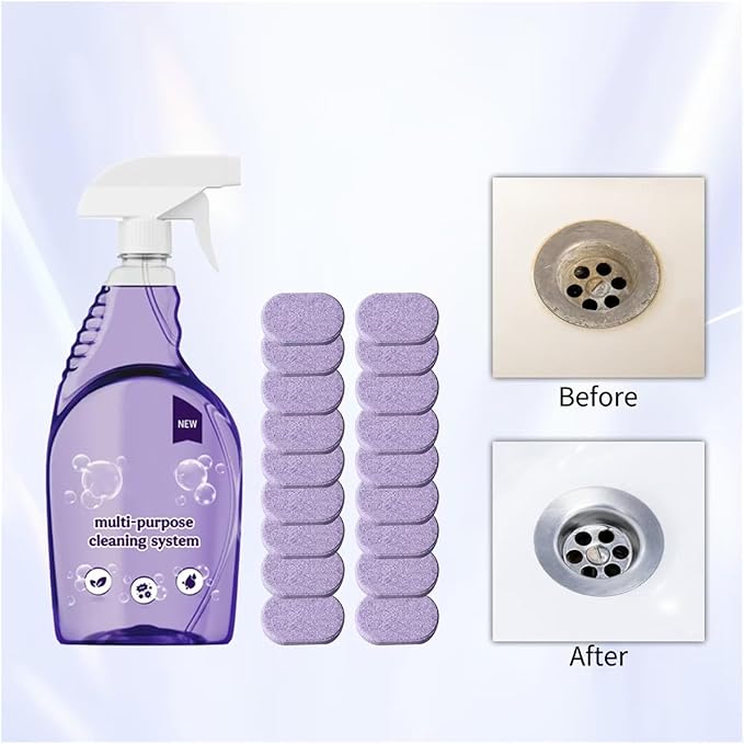 Nuroclean Spray Concentrated Cleaning Tablets, Powerful Stubborn Stains RemoverMulti-Surface Cleaner for Home, Kitchen, Bathroom or More