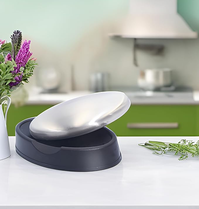 Stainless Steel Soap, Hand Odor Eliminator Remover Odor Absorber Like Onion Garlic Fish Scents from Hands and Skin - Kitchen Gadgets with Soap Dishes