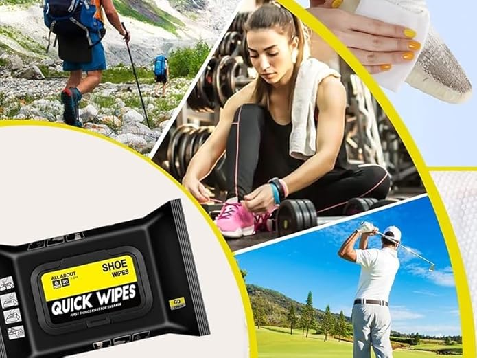 Shoe Cleaner Wipes Packs of 80 Pcs, Portable Cleaner Shoe Wipes Quickly Remove Dirt & Stains - These Disposable Shoe Cleaning Wipes Can Be Used On Most Footwear
