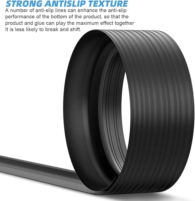 Jin&Bao Universal Garage Door Threshold Seal Strip 10FT Kit, Bottom Waterproof Rubber Weather Stripping Replacement（Black, 1 Adhesive）