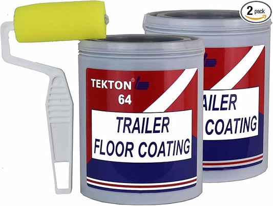 Protects Trailer Floors, Ramps and Walls (Black, 2 Quarts Includes 3" Roller) Non Skid Paint