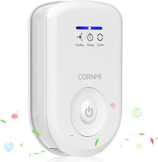 Air Purifiers Plug in Wall for Home, Small Odor Eliminator丨Ozone Negative Ion Dual Function丨Ionizer to Remove Smoke Pet Smell Portable Deodorizer Freshener Cleaner for Bedroom Bathroom Kitchen (White)