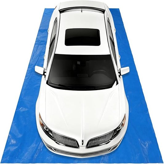 Containment Mat 8' x 18' Waterproof Garage Floor Mat for Prevent Snow Rain and Mud from Damaging The Garage (No Raised Edge)