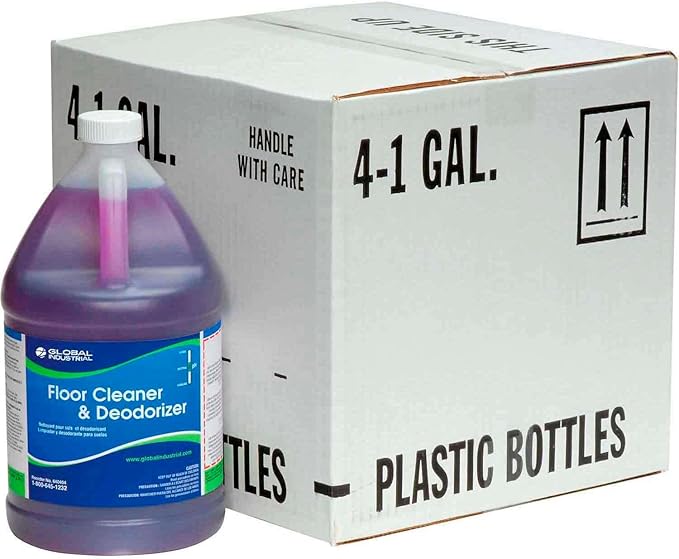 Global Industrial Multi-Purpose Floor Cleaner & Deodorizer, Lavendar Scented, 1 Gallon Bottle, 4/Bottles, Commercial & Industrial Multi-Surface Floor Cleaner