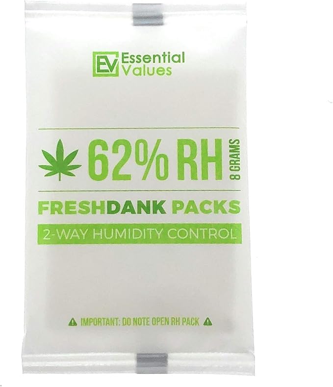 Essential Values Humidity Packs (10 Pack / 8 Grams) - 62-Percent RH FreshDank - 2-Way Control That Keeps Your Product Fresher for Longer