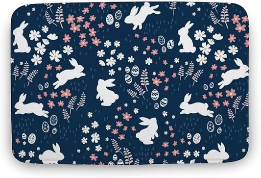 Cute Bunnies in Flower Sweet Easter Rabbits Mat Add Charm to Your Home with a Fall Doormat Outside Indoor Area Rugs Front Door Mats for Outdoor Entrance 18x30 inch