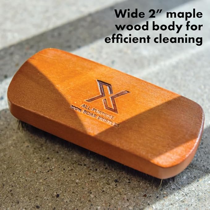 X All-Purpose Sneaker Cleaning Brush, 100% Soft Boar Bristles Shoe Brush, Easily Remove Dirt & Stains, Works on Delicate Shoe Materials