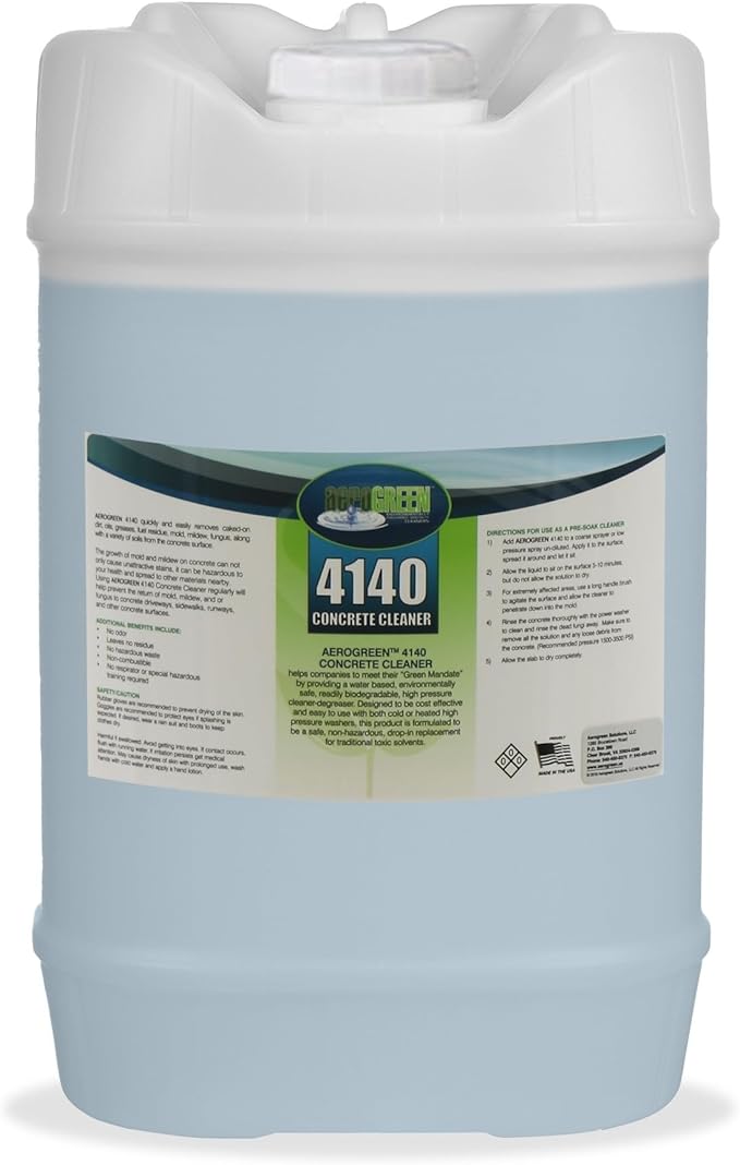 4140 Concrete Cleaner – Biodegradable, Heavy-Duty Concentrated Solution for Deep Cleaning & Stain Removal | Safe for Indoor & Outdoor Use – 5-Gallon Pail
